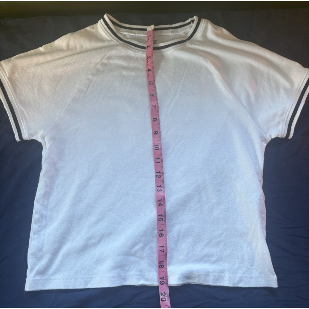 Levi's XL Slim Fit Ringer T-Shirt White Raglan Short Sleeve Retro Oracle Ringer - Picture 8 of 9